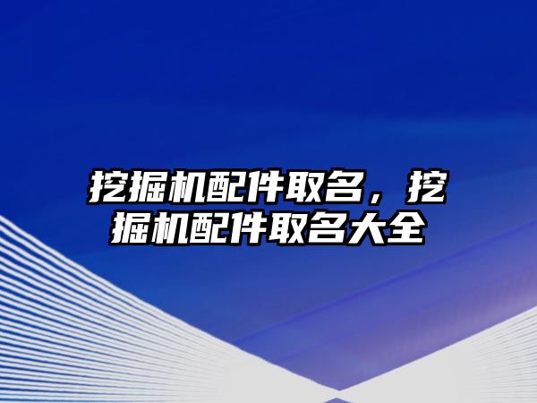 挖掘機配件取名，挖掘機配件取名大全