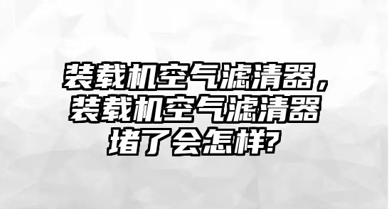 裝載機(jī)空氣濾清器，裝載機(jī)空氣濾清器堵了會(huì)怎樣?