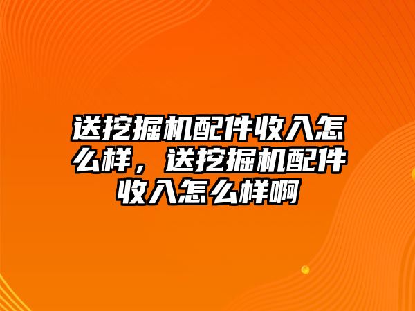 送挖掘機配件收入怎么樣，送挖掘機配件收入怎么樣啊