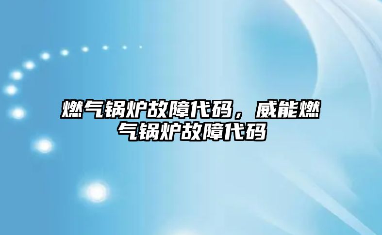 燃?xì)忮仩t故障代碼，威能燃?xì)忮仩t故障代碼