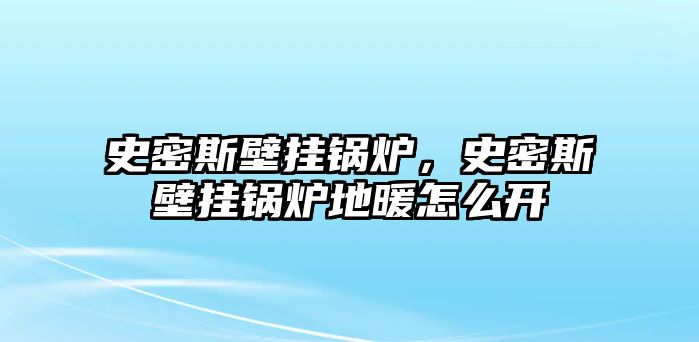 史密斯壁掛鍋爐，史密斯壁掛鍋爐地暖怎么開