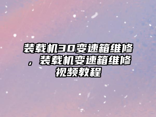 裝載機30變速箱維修，裝載機變速箱維修視頻教程