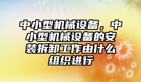 中小型機械設(shè)備，中小型機械設(shè)備的安裝拆卸工作由什么組織進行