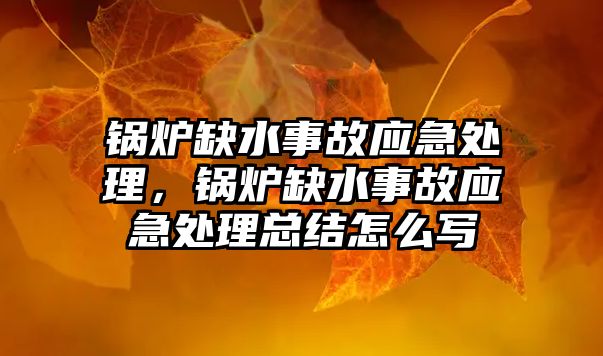 鍋爐缺水事故應(yīng)急處理，鍋爐缺水事故應(yīng)急處理總結(jié)怎么寫