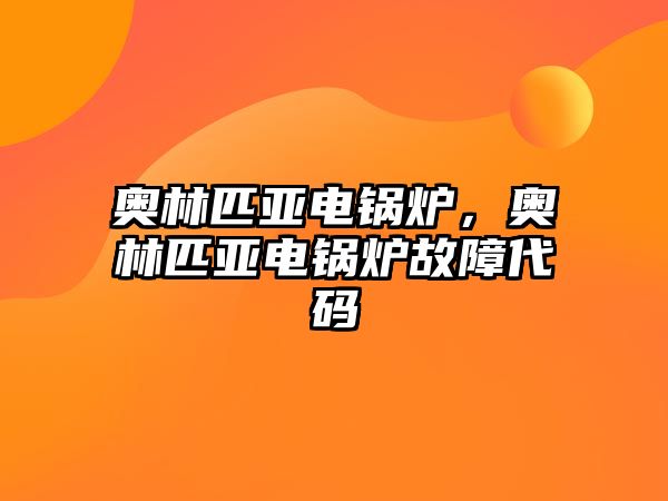 奧林匹亞電鍋爐，奧林匹亞電鍋爐故障代碼