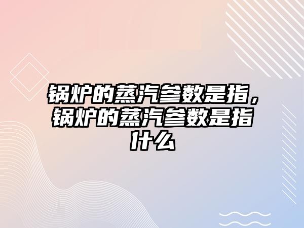 鍋爐的蒸汽參數(shù)是指，鍋爐的蒸汽參數(shù)是指什么