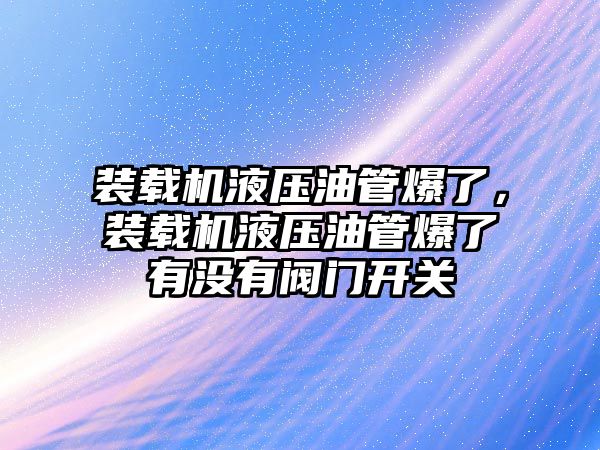 裝載機(jī)液壓油管爆了，裝載機(jī)液壓油管爆了有沒(méi)有閥門(mén)開(kāi)關(guān)