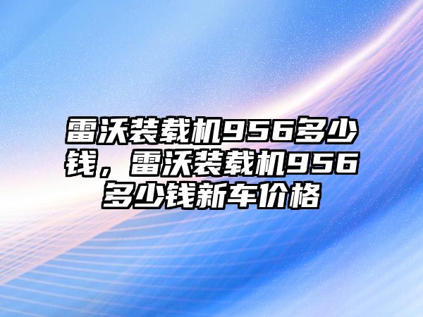 雷沃裝載機956多少錢，雷沃裝載機956多少錢新車價格