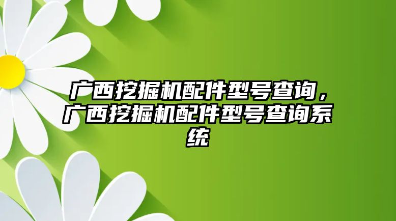 廣西挖掘機(jī)配件型號(hào)查詢，廣西挖掘機(jī)配件型號(hào)查詢系統(tǒng)