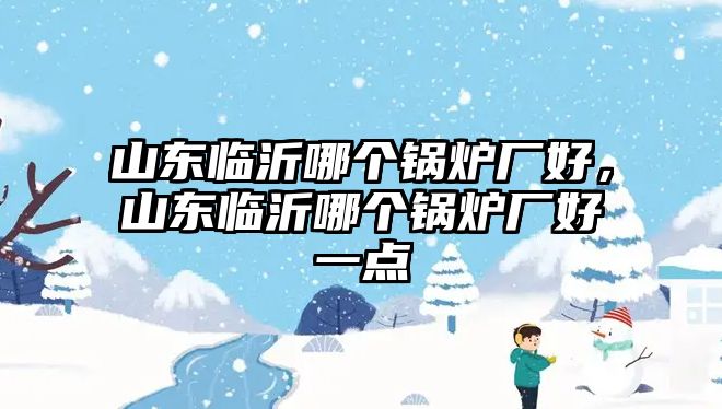 山東臨沂哪個鍋爐廠好，山東臨沂哪個鍋爐廠好一點