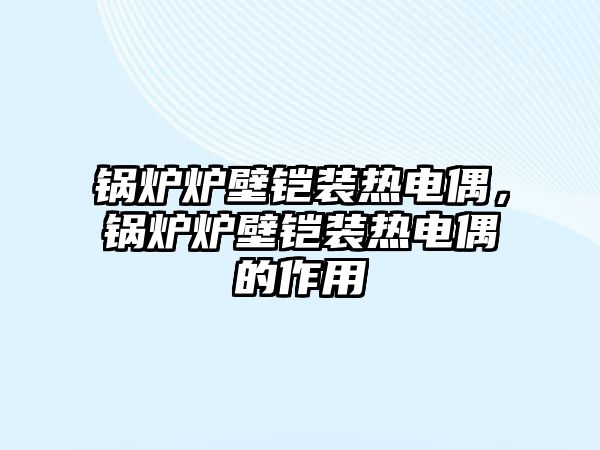 鍋爐爐壁鎧裝熱電偶，鍋爐爐壁鎧裝熱電偶的作用