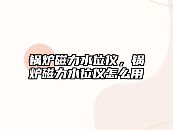 鍋爐磁力水位儀，鍋爐磁力水位儀怎么用