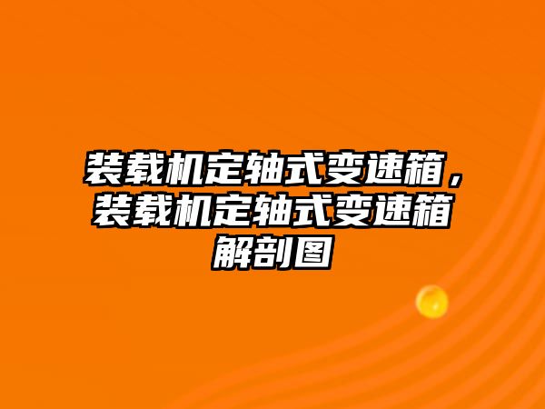 裝載機(jī)定軸式變速箱，裝載機(jī)定軸式變速箱解剖圖