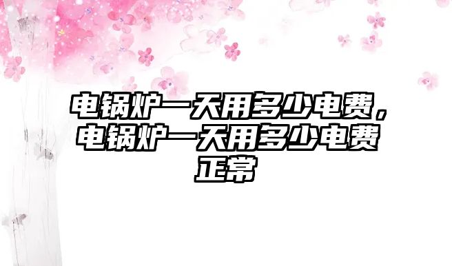 電鍋爐一天用多少電費(fèi)，電鍋爐一天用多少電費(fèi)正常