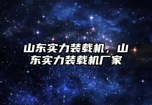 山東實力裝載機，山東實力裝載機廠家