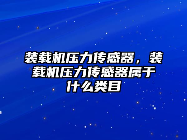 裝載機(jī)壓力傳感器，裝載機(jī)壓力傳感器屬于什么類目