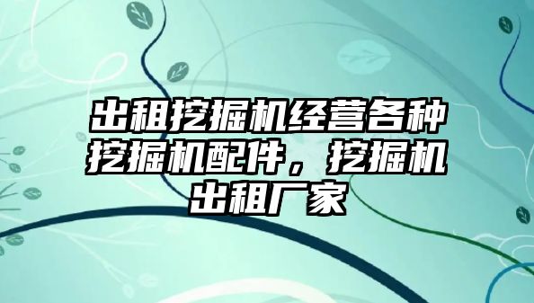 出租挖掘機經(jīng)營各種挖掘機配件，挖掘機出租廠家