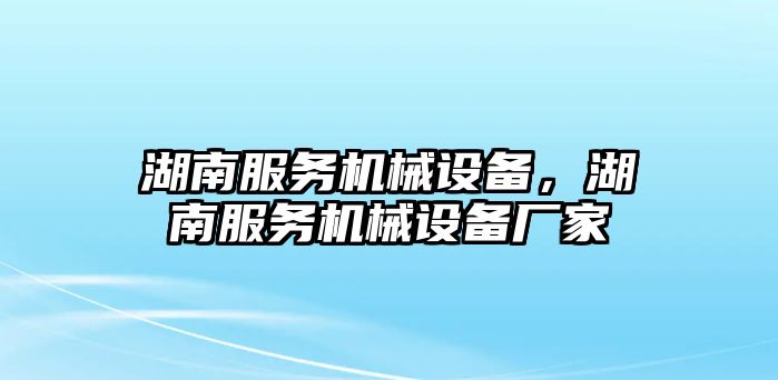 湖南服務(wù)機械設(shè)備，湖南服務(wù)機械設(shè)備廠家