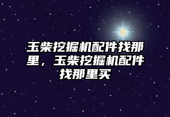 玉柴挖掘機配件找那里，玉柴挖掘機配件找那里買