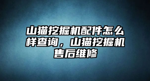 山貓挖掘機配件怎么樣查詢，山貓挖掘機售后維修