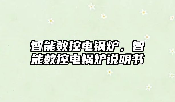 智能數(shù)控電鍋爐，智能數(shù)控電鍋爐說(shuō)明書