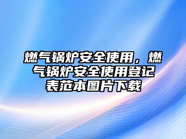 燃?xì)忮仩t安全使用，燃?xì)忮仩t安全使用登記表范本圖片下載