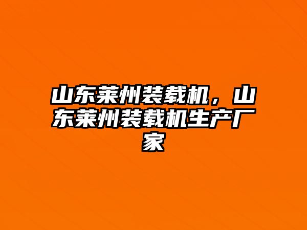 山東萊州裝載機(jī)，山東萊州裝載機(jī)生產(chǎn)廠家