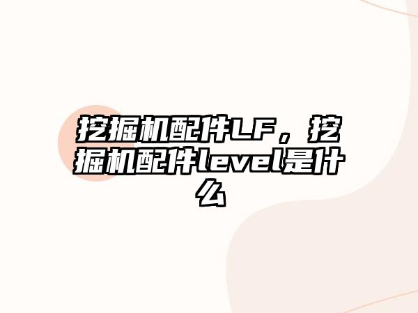 挖掘機(jī)配件LF，挖掘機(jī)配件level是什么