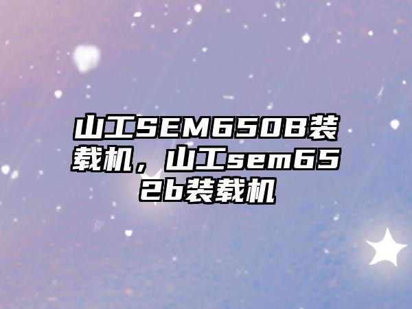 山工SEM650B裝載機(jī)，山工sem652b裝載機(jī)