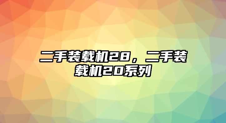 二手裝載機28，二手裝載機20系列