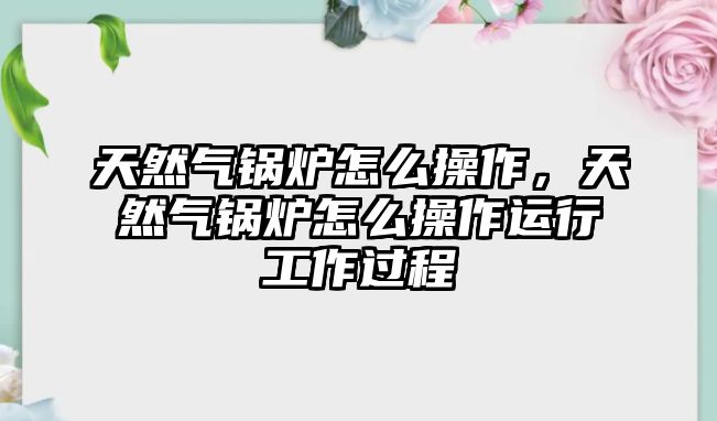 天然氣鍋爐怎么操作，天然氣鍋爐怎么操作運行工作過程