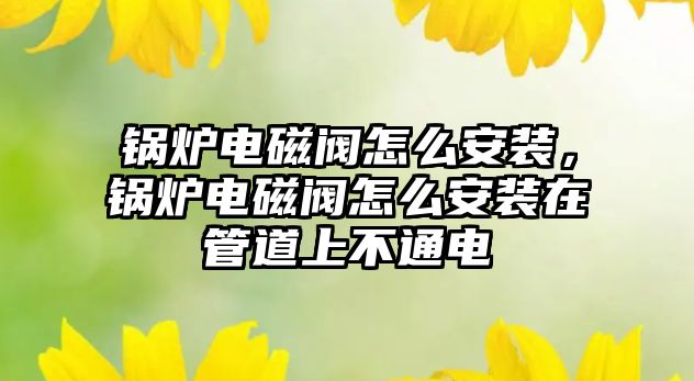 鍋爐電磁閥怎么安裝，鍋爐電磁閥怎么安裝在管道上不通電