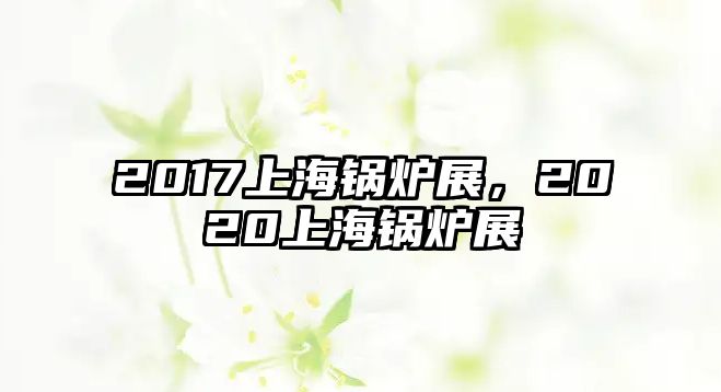 2017上海鍋爐展，2020上海鍋爐展