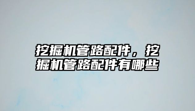 挖掘機管路配件，挖掘機管路配件有哪些