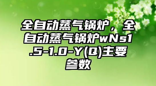 全自動(dòng)蒸氣鍋爐，全自動(dòng)蒸氣鍋爐wNs1.5-1.0-Y(Q)主要參數(shù)