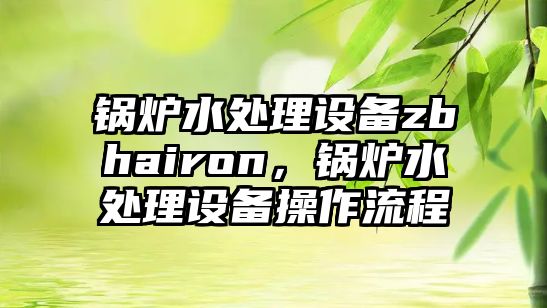 鍋爐水處理設(shè)備zbhairon，鍋爐水處理設(shè)備操作流程