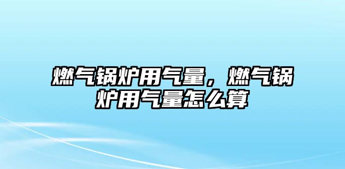 燃?xì)忮仩t用氣量，燃?xì)忮仩t用氣量怎么算