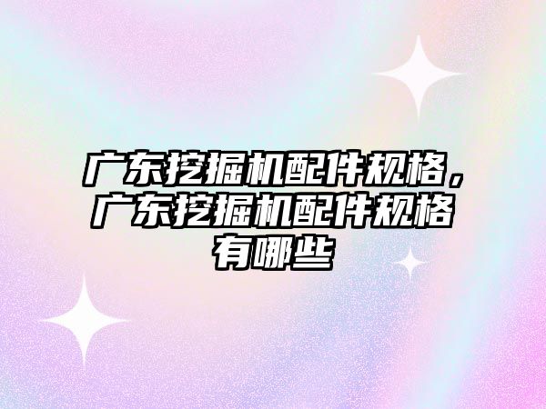 廣東挖掘機配件規(guī)格，廣東挖掘機配件規(guī)格有哪些