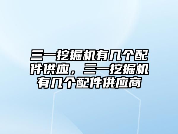 三一挖掘機有幾個配件供應(yīng)，三一挖掘機有幾個配件供應(yīng)商