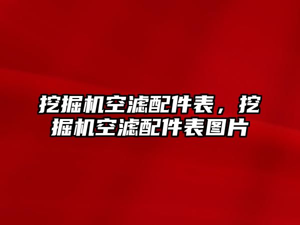 挖掘機空濾配件表，挖掘機空濾配件表圖片