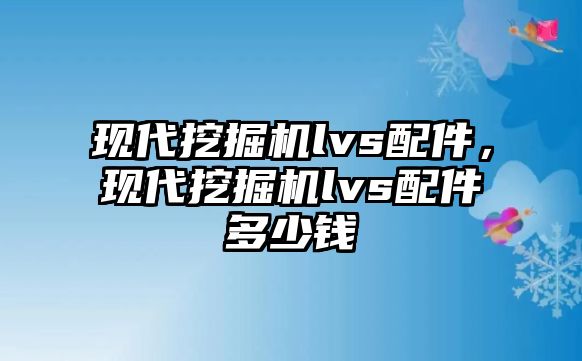 現(xiàn)代挖掘機lvs配件，現(xiàn)代挖掘機lvs配件多少錢