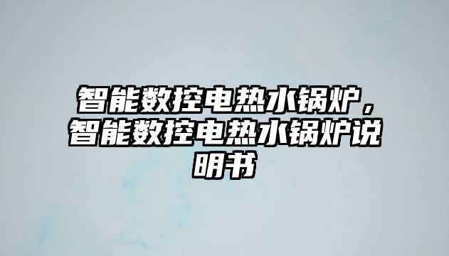 智能數(shù)控電熱水鍋爐，智能數(shù)控電熱水鍋爐說明書