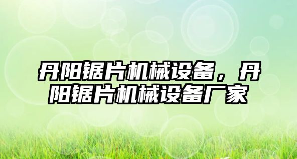 丹陽鋸片機械設(shè)備，丹陽鋸片機械設(shè)備廠家