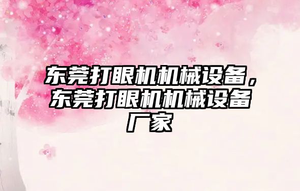 東莞打眼機機械設備，東莞打眼機機械設備廠家