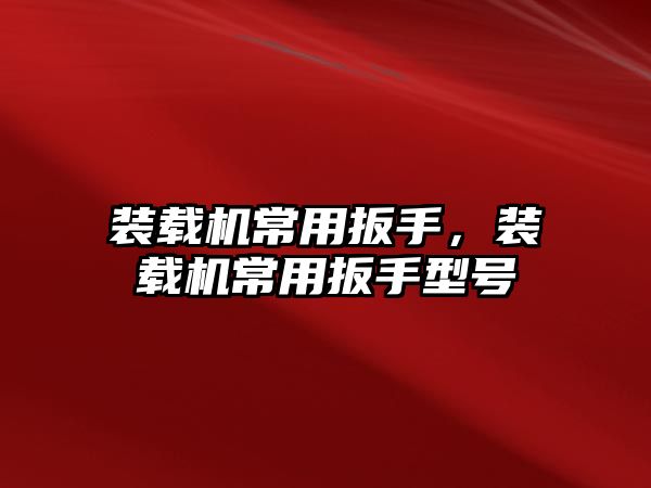 裝載機常用扳手，裝載機常用扳手型號