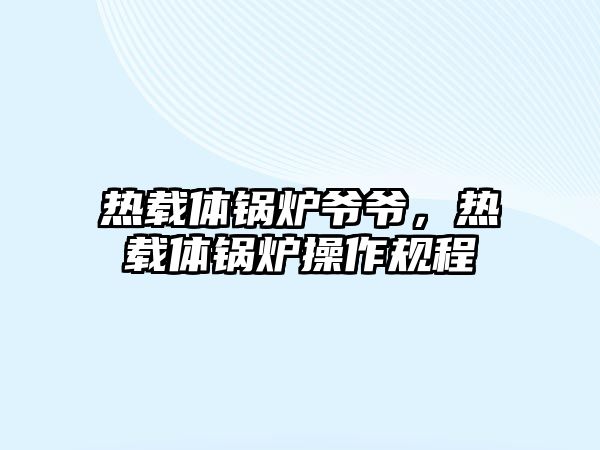 熱載體鍋爐爺爺，熱載體鍋爐操作規(guī)程