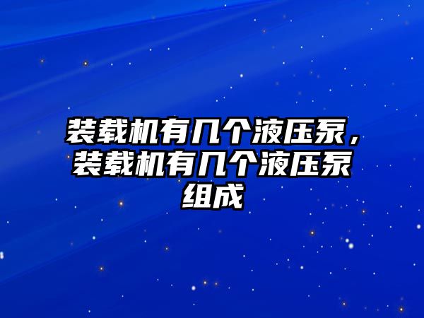 裝載機有幾個液壓泵，裝載機有幾個液壓泵組成