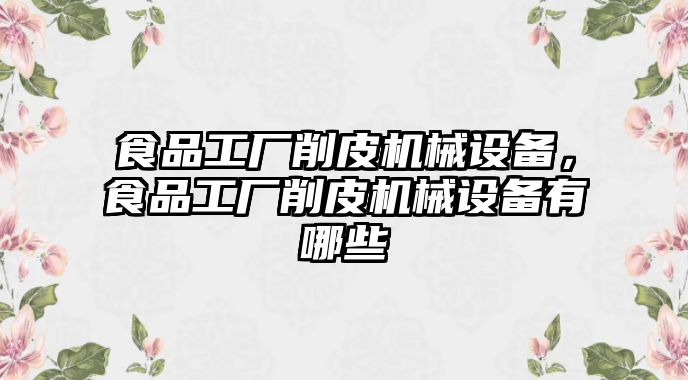 食品工廠削皮機械設(shè)備，食品工廠削皮機械設(shè)備有哪些