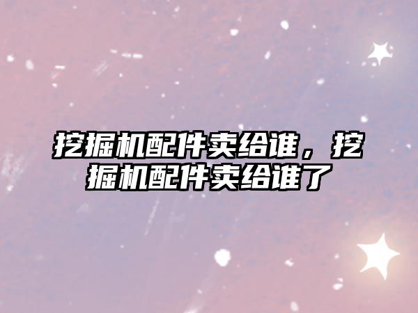 挖掘機(jī)配件賣給誰，挖掘機(jī)配件賣給誰了