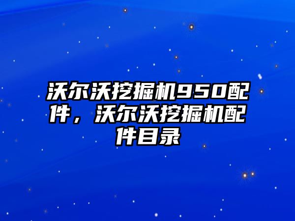 沃爾沃挖掘機950配件，沃爾沃挖掘機配件目錄